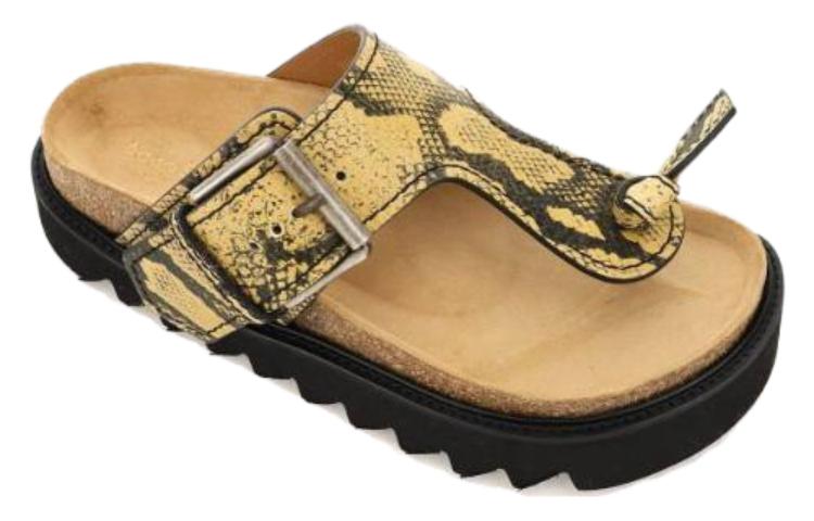 (W) Acne Studios Leather Thong 'Khaki Snake Print' 圖 5