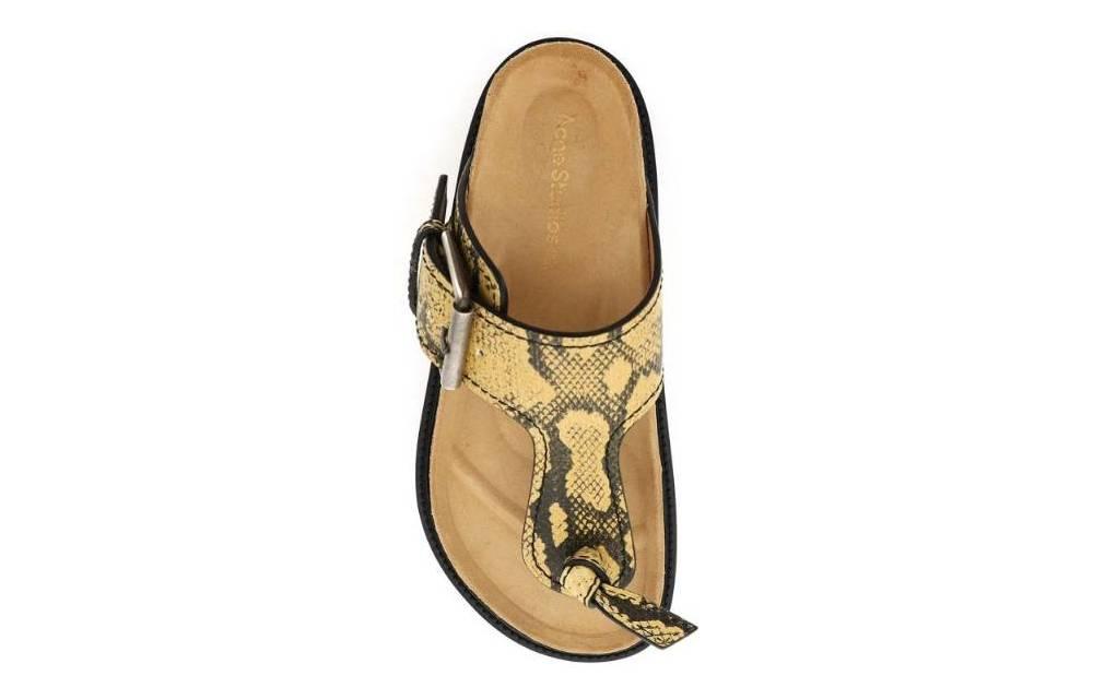Details for (W) Acne Studios Ledersandale ''Khaki Schlangenprint'' 221895-BPG