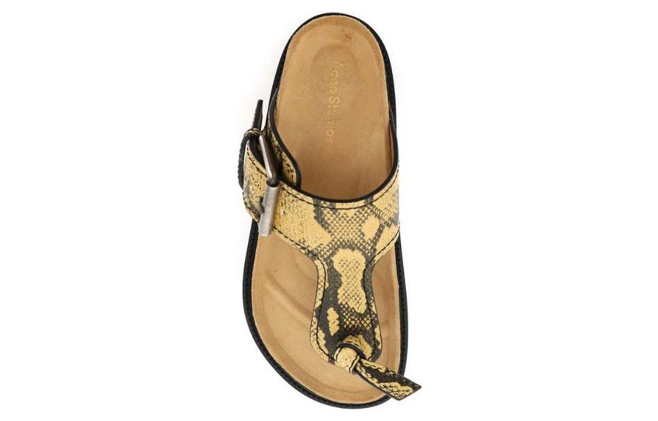 Sizing (W) Acne Studios Ledersandale ''Khaki Schlangenprint'' 221895-BPG