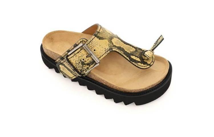 (W) Acne Studios Leather Thong 'Khaki Snake Print' 圖 8