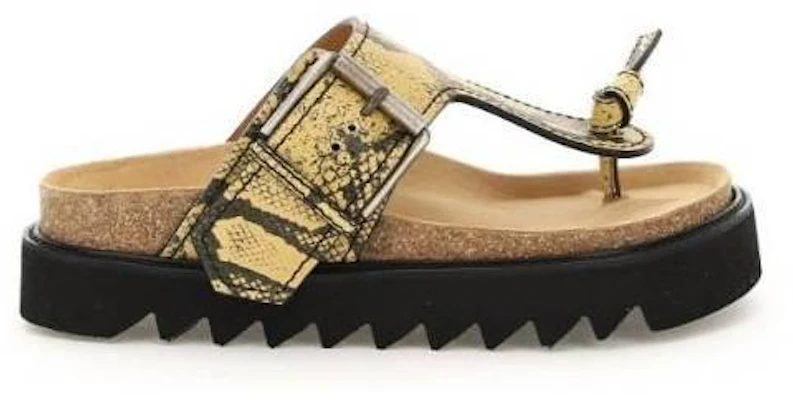 (W) Acne Studios Ledersandale ''Khaki Schlangenprint'' 221895-BPG 2