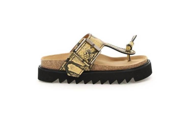 (W) Acne Studios Leather Thong 'Khaki Snake Print' 圖 10