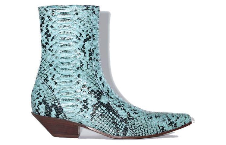 Order (Women) Acne Studios Leather Zip Chunky Heel Boot 'Light Blue' AD0520-228