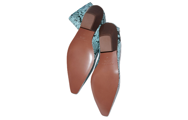 Shop (W) Acne Studios But Kulit Zip Tumit Chunky 'Biru Muda' AD0520-228