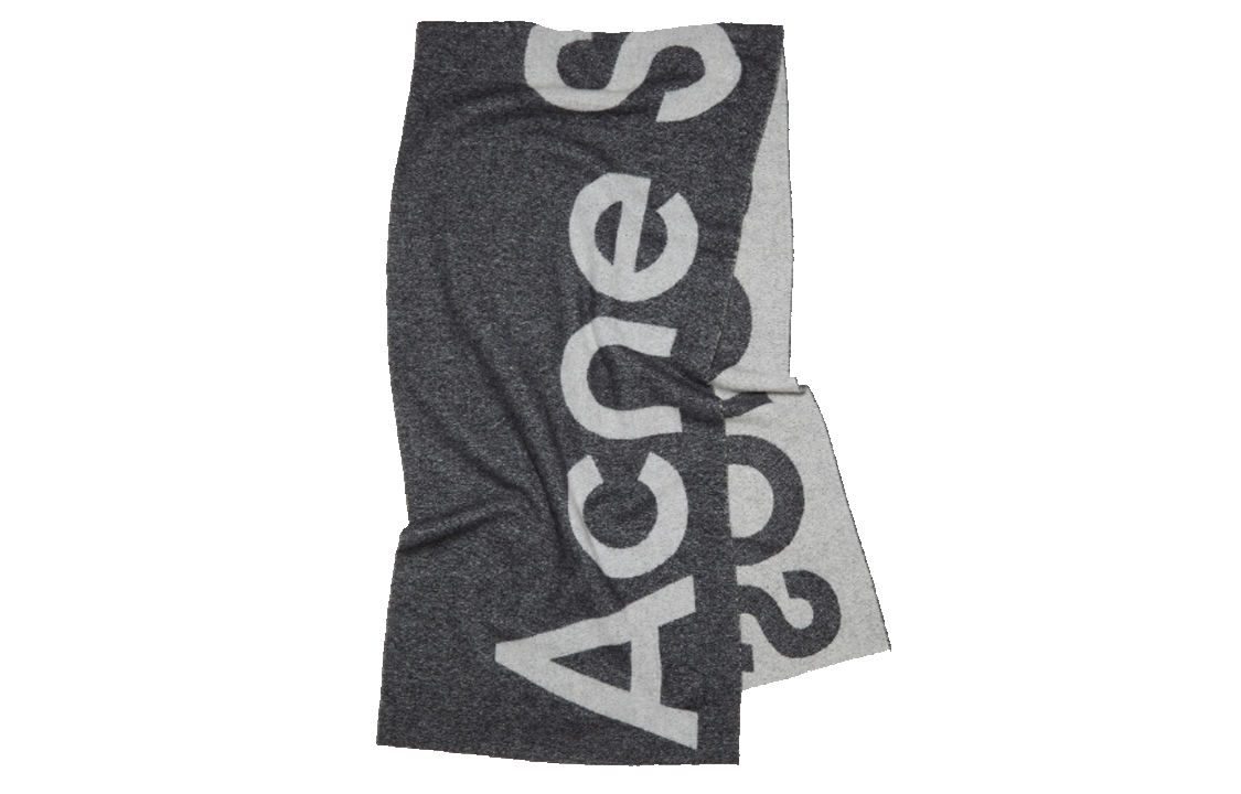 Order (Women) Acne Studios Letter Print Wool Scarf - Black FN-UX-SCAR000125-BLACK