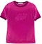 Buy (Women) Acne Studios Logo Embossed Velour Crewneck Short Sleeve T-Shirt Magenta Women SS24 AL0403-ACW