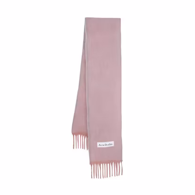 (Women) Acne Studios Logo Letter Scarf Pink Woolen Scarf CA0290416