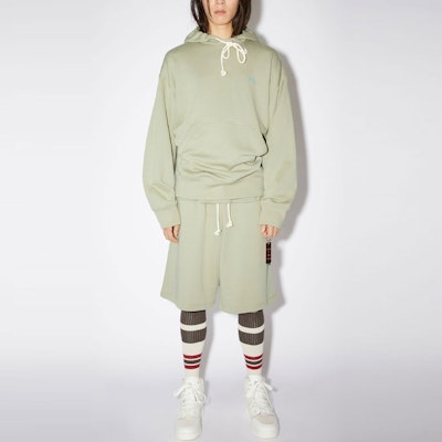 (W) Sudadera Verde Sólida con Logo de Acne Studios. CI0079-CRW Lookbook (W) Sudadera Verde Sólida con Logo de Acne Studios. CI0079-CRW