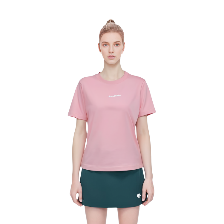 Purchase (W) 아크네 스튜디오 루즈 핏 립드 드롭 숄더 크루넥 티 여성 연핑크 SS24 AL0381-418