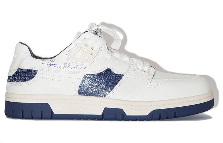 Order Acne Studios 皮革 低帮系帶圓頭 時尚涼拖 女款 藍白