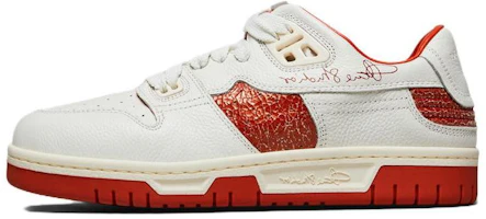 (Women) Acne Studios Low-Top Sneakers 'White Orange' AD0458-AG3 (Women) Acne Studios Low-Top Sneakers 'White Orange' AD0458-AG3