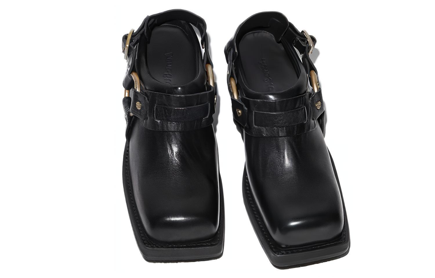 Shop Acne Studios 皮革休閒時尚休閒單鞋 2公分 女款 黑色