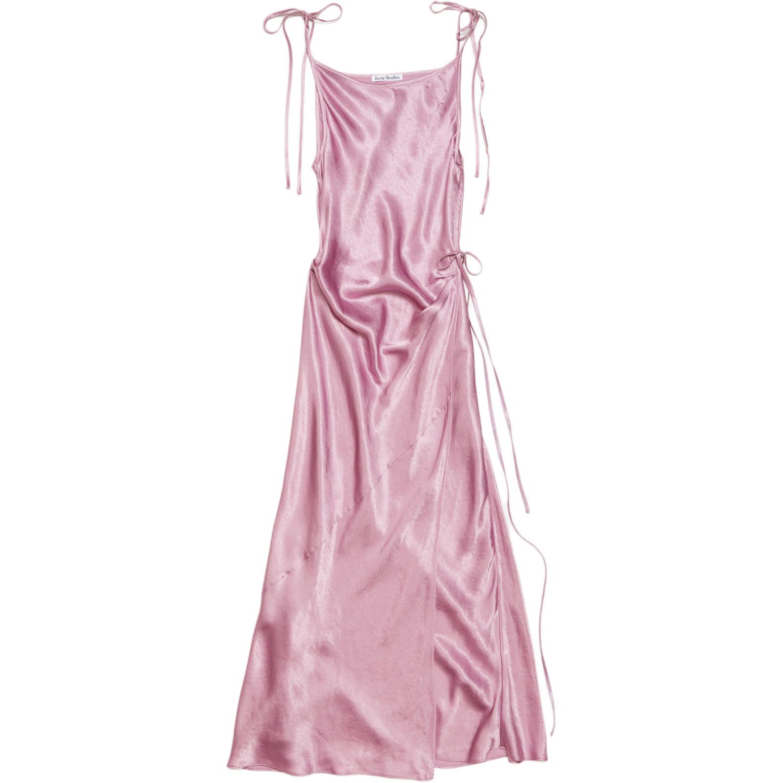 Order (W) Acne Studios Gaun Satin Midi Minimalis Wanita Ungu Lilac. A20752-ADI