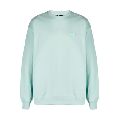 (Women) Acne Studios Mint Mambo Smile Logo Relaxed Crewneck Sweatshirt Women Mint Green CI0010-ABG