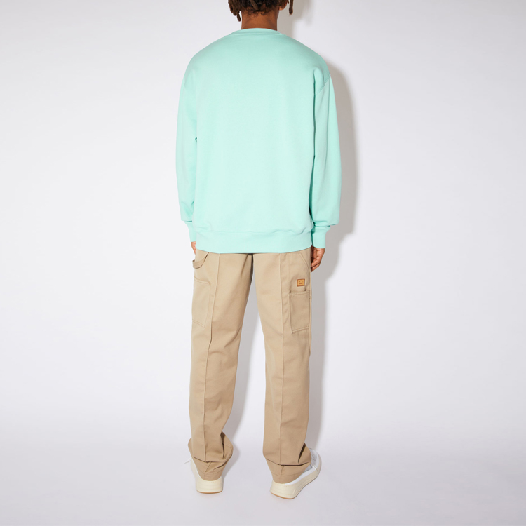 Shop (Women) Acne Studios Mint Mambo Smile Logo Relaxed Crewneck Sweatshirt Women Mint Green CI0010-ABG