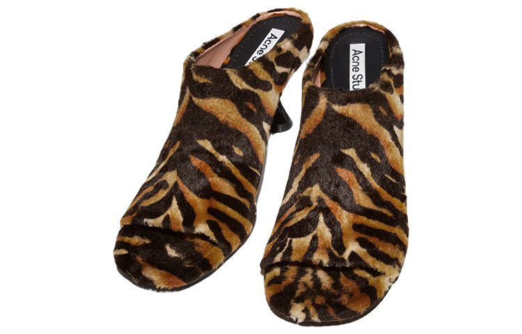 (W) Acne Studios Mule 'Bell Tiger Print Black Brown' 圖 5