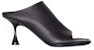 (W) Acne Studios Tumit Tinggi Terbuka 'Black Lambskin' AD0427-900