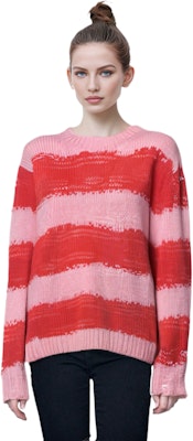 (W) Acne Studios Baju Sejuk Jalur Oversized Distressed Oren. A60243-101 Details for (W) Acne Studios Baju Sejuk Jalur Oversized Distressed Oren. A60243-101