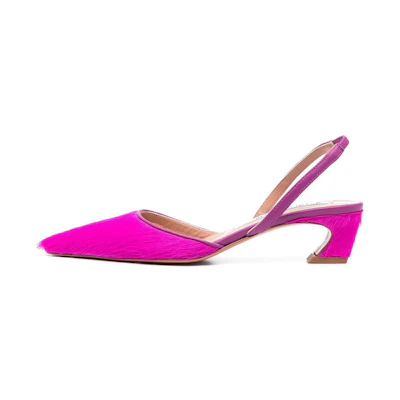 (W) Acne Studios Pointed Toe Chunky Heel 'Purple Pink'