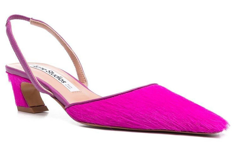 (W) Acne Studios Pointed Toe Chunky Heel 'Purple Pink' 圖 2