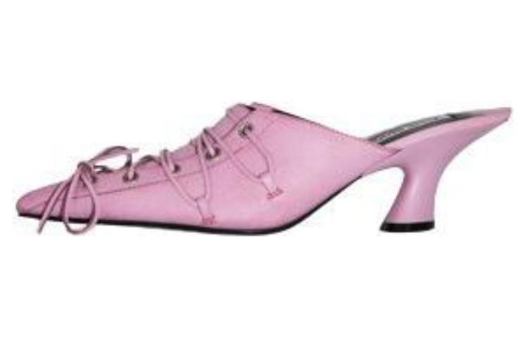 (W) Acne Studios Pointed Toe Mule Slides 'Pink Leather'