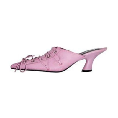 (W) Acne Studios Pointed Toe Mule Slides 'Pink Leather'