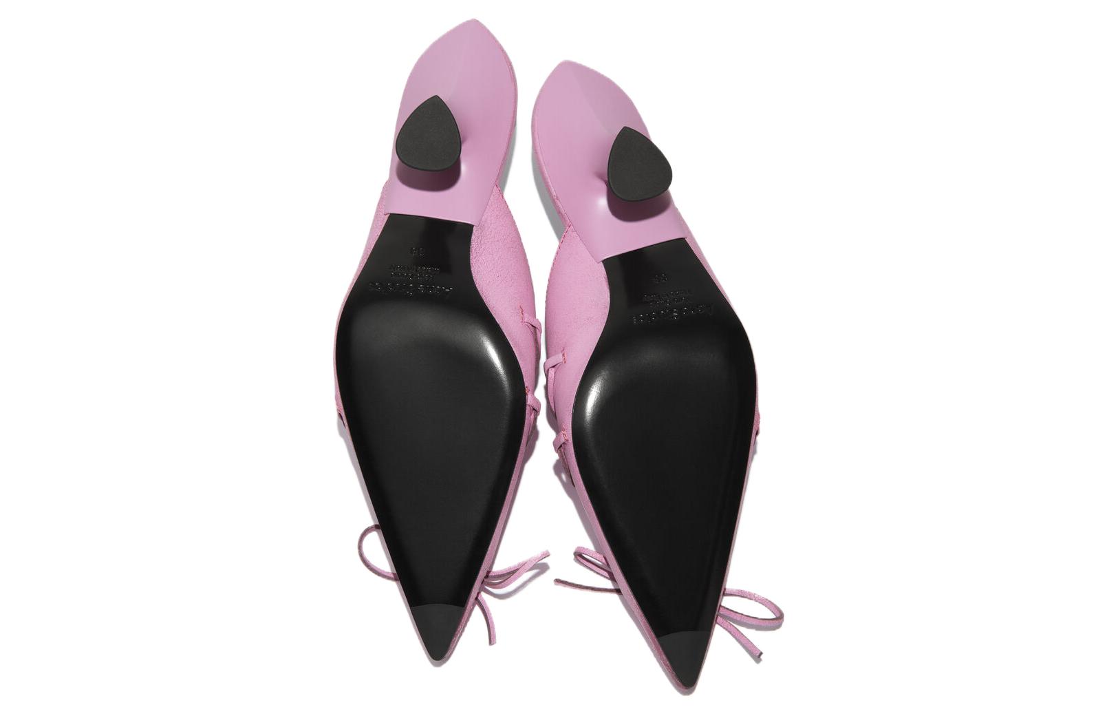 (W) Acne Studios Pointed Toe Mule Slides 'Pink Leather' 圖 6