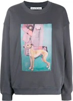 (Women) Acne Studios Puppy Print Long Sleeve Sweatshirt Slate Gray AI0074-BHR101 (Women) Acne Studios Puppy Print Long Sleeve Sweatshirt Slate Gray AI0074-BHR101