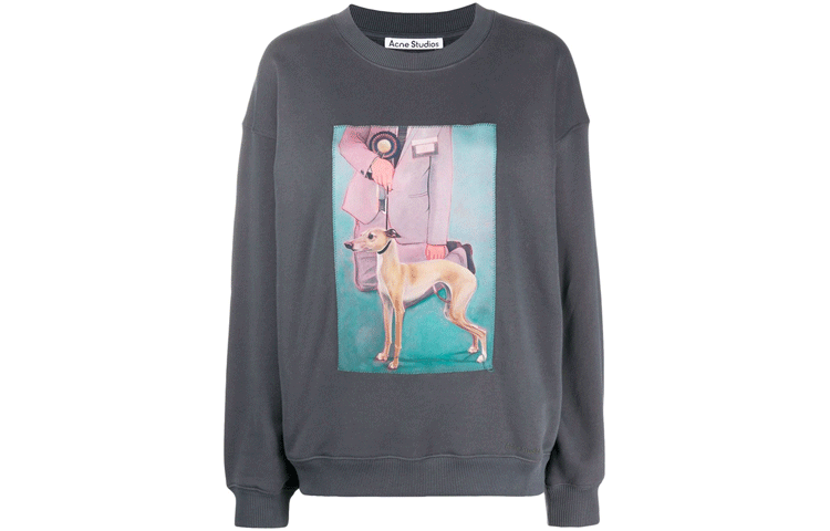 Order (W) Acne Studios 小狗印花長袖衛衣 石板灰 AI0074-BHR101