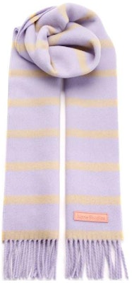 (Women) Acne Studios Purple Wool Scarf with Logo Lettering CA0280DIHLILACYELLOW Buy (Women) Acne Studios Purple Wool Scarf with Logo Lettering CA0280DIHLILACYELLOW