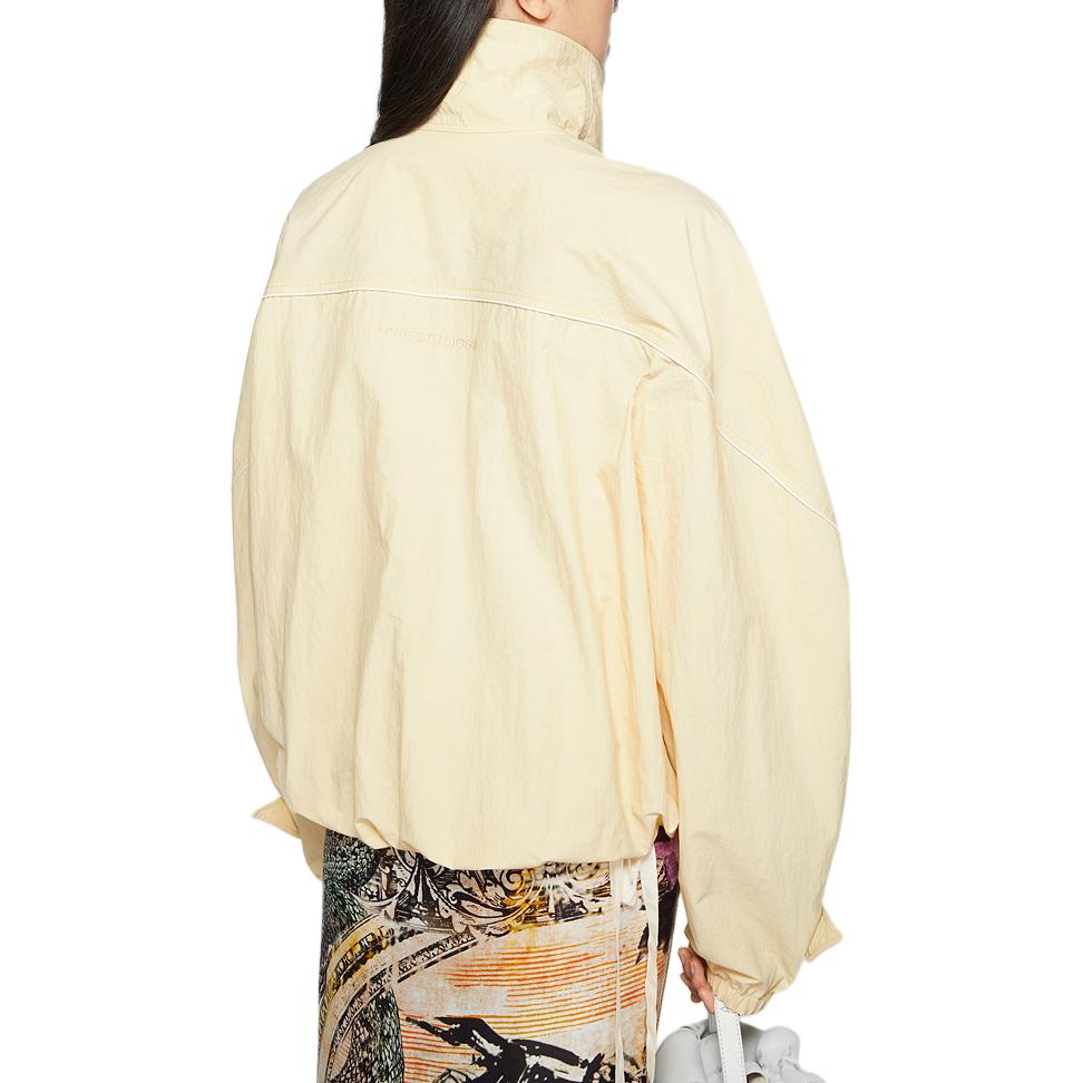 Lookbook (Women) Acne Studios Raglan Sleeve Zip-Up Jacket Warm White with Logo Detail A90599