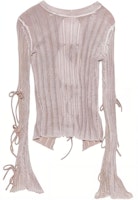 (Women) Acne Studios Retro Lace-Up Ribbed Long Sleeve T-Shirt Dusty Pink Womens SS24 A60510-416 (Women) Acne Studios Retro Lace-Up Ribbed Long Sleeve T-Shirt Dusty Pink Womens SS24 A60510-416