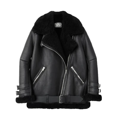 (Women) Acne Studios Shearling Aviator Jacket Black 1AQ173-Z32
