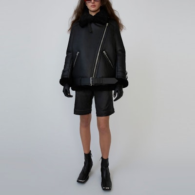 (Women) Acne Studios Shearling Aviator Jacket Black 1AQ173-Z32 Lookbook (Women) Acne Studios Shearling Aviator Jacket Black 1AQ173-Z32