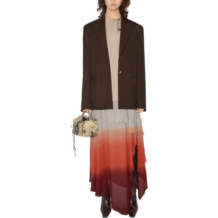 (Women) Acne Studios Single-Breasted Blazer in Solid Brown AH0252-ADO 圖 3