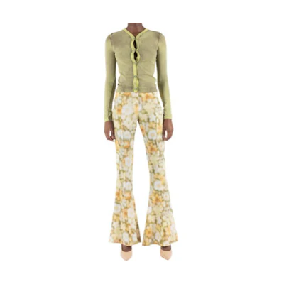 (Women) Acne Studios Slim Fit Cutout Snap Button Jacket Lemon Green A60507-ABE