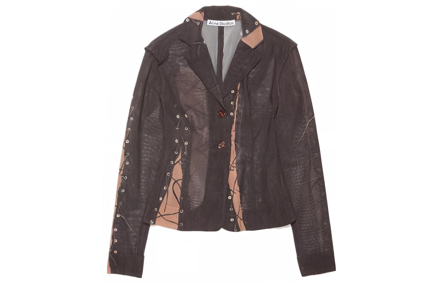 (Women) Acne Studios Slim Fit Long Sleeve Single-Breasted Jacket AH0259-AIP