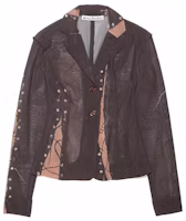 (Women) Acne Studios Slim Fit Long Sleeve Single-Breasted Jacket AH0259-AIP (Women) Acne Studios Slim Fit Long Sleeve Single-Breasted Jacket AH0259-AIP