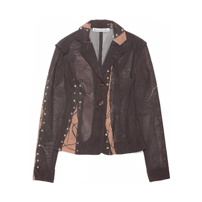 (Women) Acne Studios Slim Fit Long Sleeve Single-Breasted Jacket AH0259-AIP