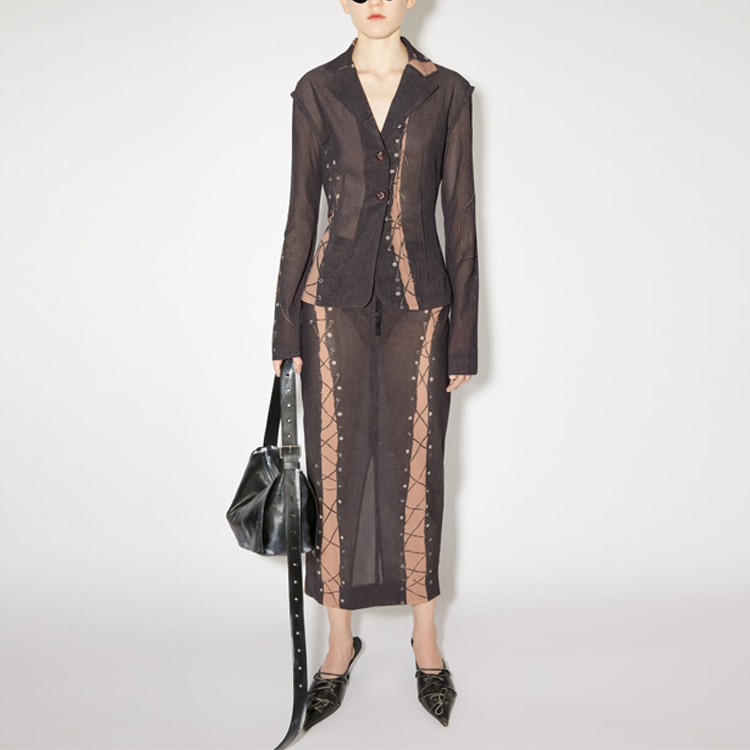 (Women) Acne Studios Slim Fit Long Sleeve Single-Breasted Jacket AH0259-AIP 圖 3