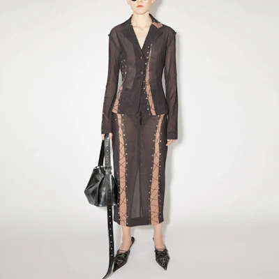 (Women) Acne Studios Slim Fit Long Sleeve Single-Breasted Jacket AH0259-AIP Lookbook (Women) Acne Studios Slim Fit Long Sleeve Single-Breasted Jacket AH0259-AIP