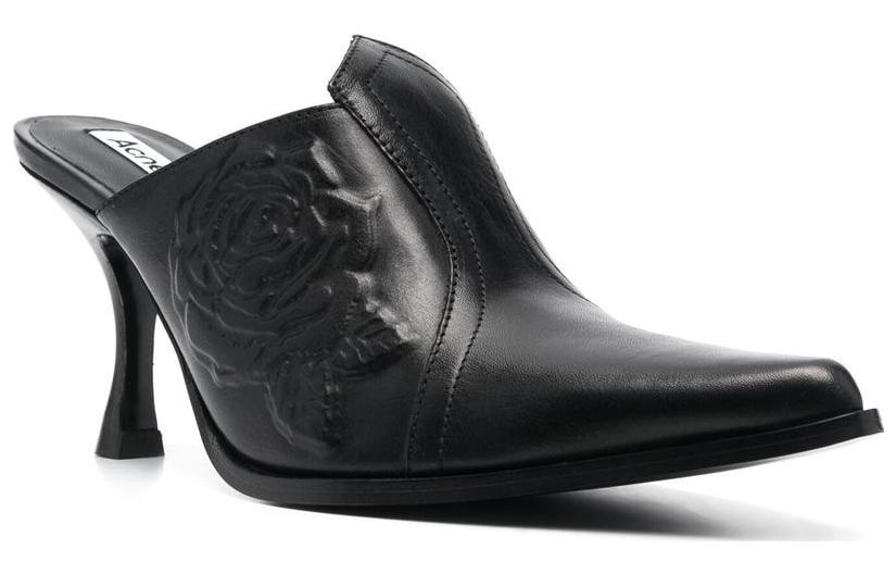 (W) Acne Studios Slip-On Heeled Sandal 'Black Calfskin' 圖 2