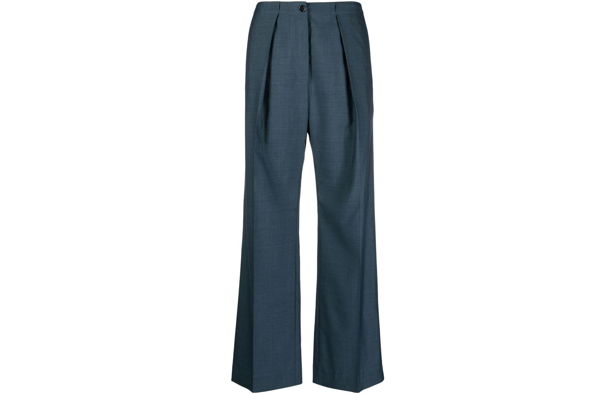 (Women) Acne Studios Solid Blue Button Casual Pants . AK0681AAJ
