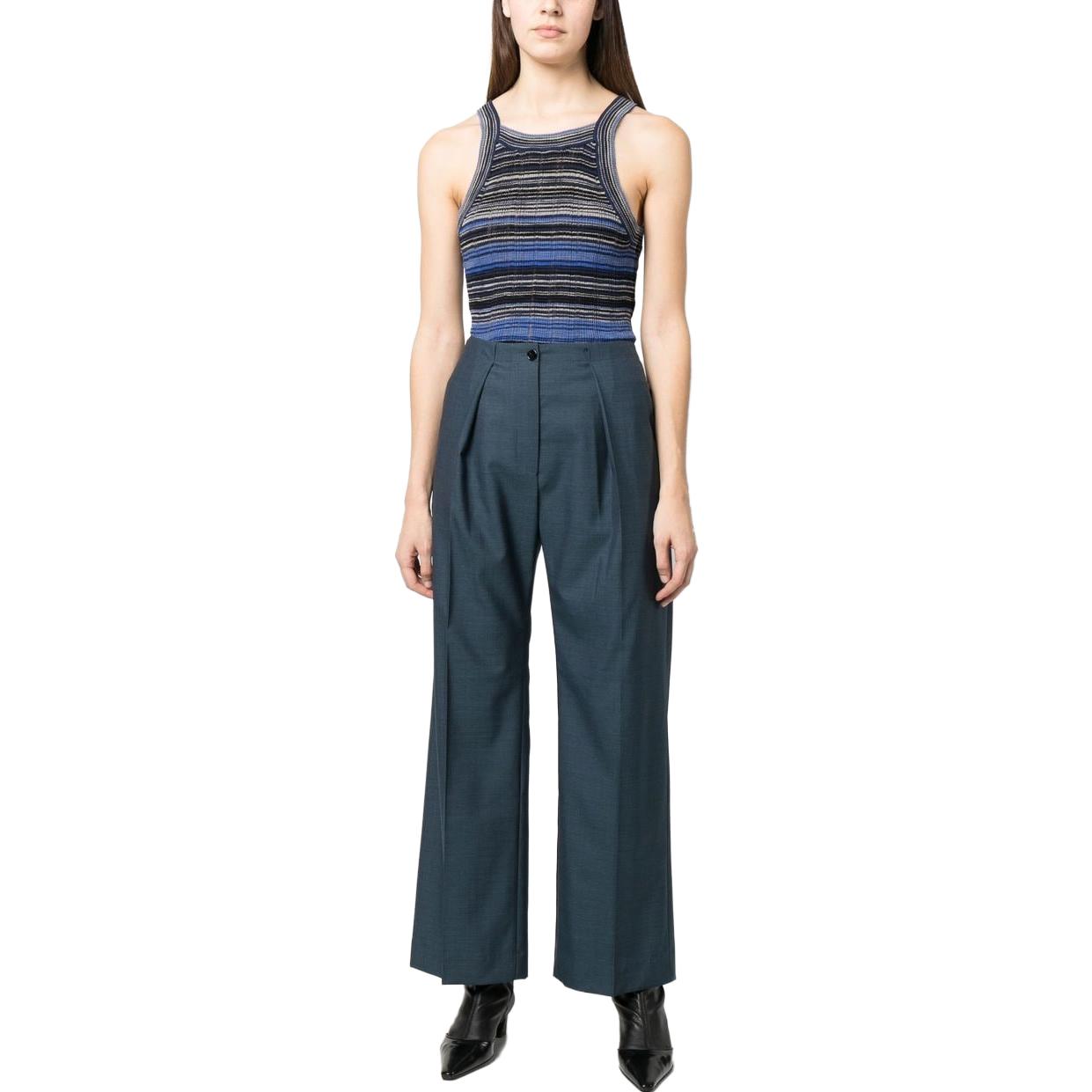 Lookbook (W) Acne Studios 纯蓝色按钮休闲裤。 AK0681AAJ