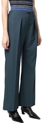 (W) Acne Studios 纯蓝色按钮休闲裤。 AK0681AAJ Purchase (W) Acne Studios 纯蓝色按钮休闲裤。 AK0681AAJ