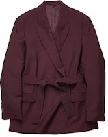 (Women) Acne Studios Solid Double-Breasted Belted Blazer Red AH0108-AUB (Women) Acne Studios Solid Double-Breasted Belted Blazer Red AH0108-AUB