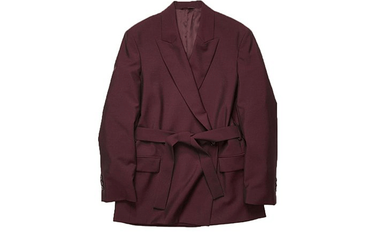 Order (W) Blazer Rojo Cruzado Doble con Cinturón de Acne Studios. AH0108-AUB