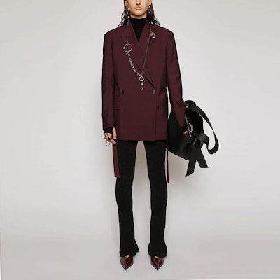 (W) Blazer Rojo Cruzado Doble con Cinturón de Acne Studios. AH0108-AUB Lookbook (W) Blazer Rojo Cruzado Doble con Cinturón de Acne Studios. AH0108-AUB