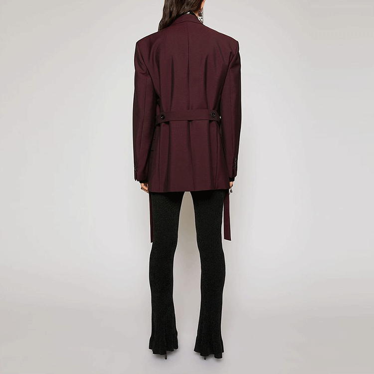 Shop (W) Blazer Rojo Cruzado Doble con Cinturón de Acne Studios. AH0108-AUB