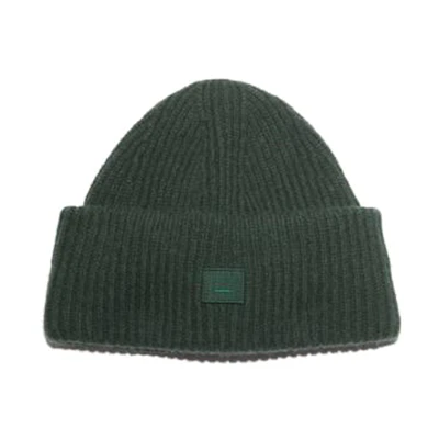 (Women) Acne Studios Solid Knit Wool Beanie Women’s Dark Green C40270AAZ
